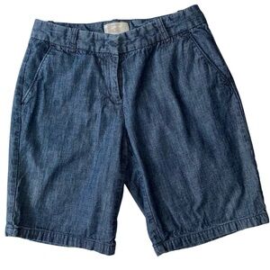J. CREW Factory BERMUDA Shorts Blue Cotton Womens Size 0